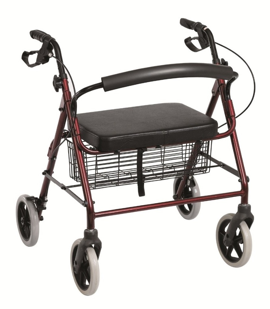 Health Rollator Rolling Medical Walker with Storage and Soft Seat