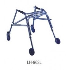 Popular folding aluminum walker with 4 leg wheels and portable kaye walker for adults.