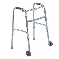 Popular folding aluminum walker with 4 leg wheels and portable kaye walker for adults.