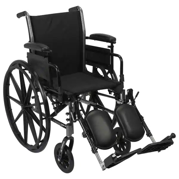 Steel Wheelchair with Swing away Footrests 20in Seat Silla de ruedas