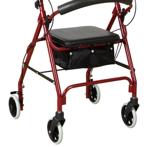 Popular folding aluminum walker with 4 leg wheels and portable kaye walker for adults.