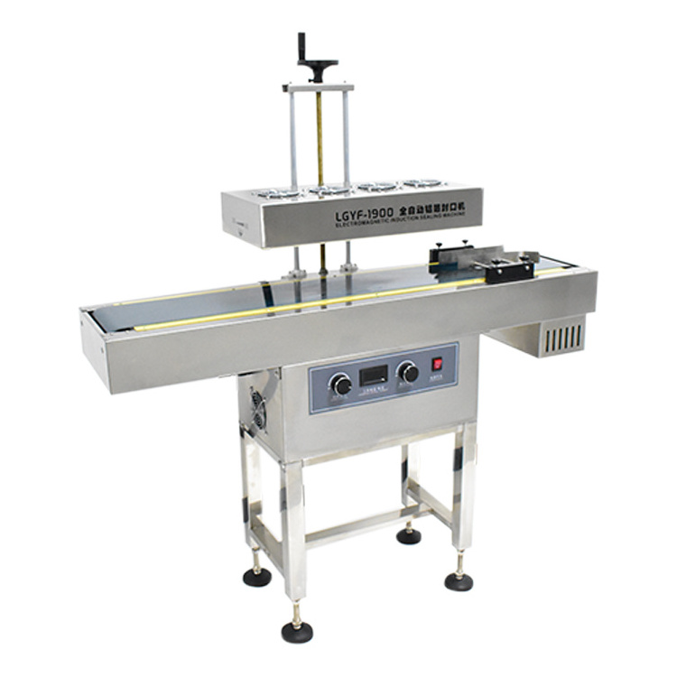 Automatic Aluminum induction sealing machine Air-Cooled Continuous Pet bottle Induction can sealing machine  LGYF-1900