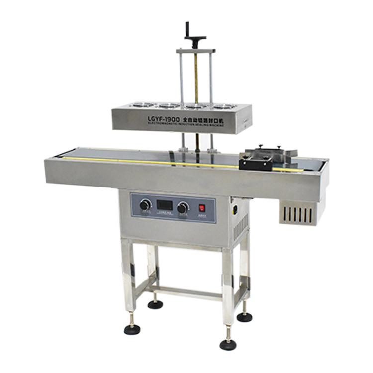 Automatic Aluminum induction sealing machine Air-Cooled Continuous Pet bottle Induction can sealing machine  LGYF-1900