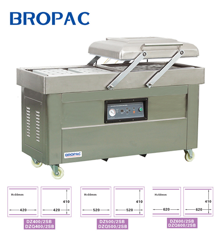 Brother Industrial Double Chamber Vacuum Sealer Commercial Food Meat Vaccum Packing Sealing Machine DZ400/2SB