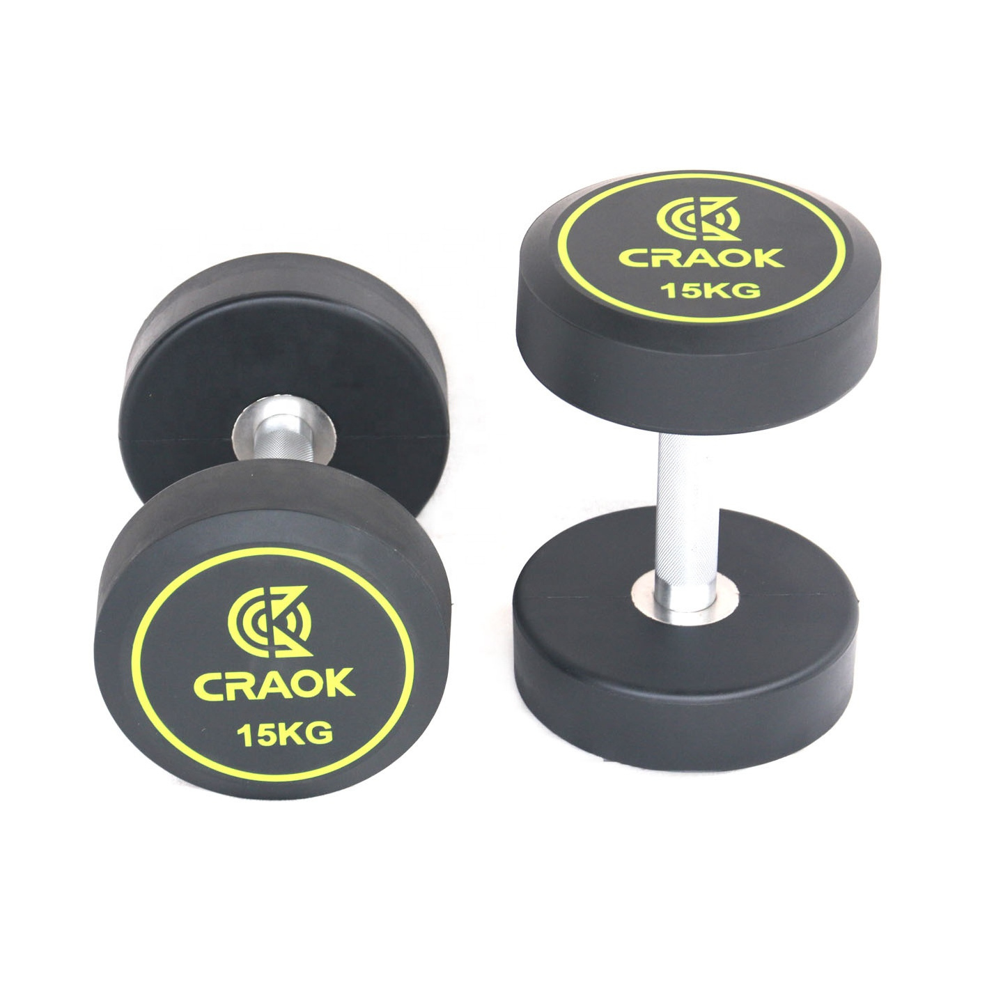 Wholesale Factory Price Fitness Equipment Handle Coated Round Head Commercial Gym Urethane Dumbbell