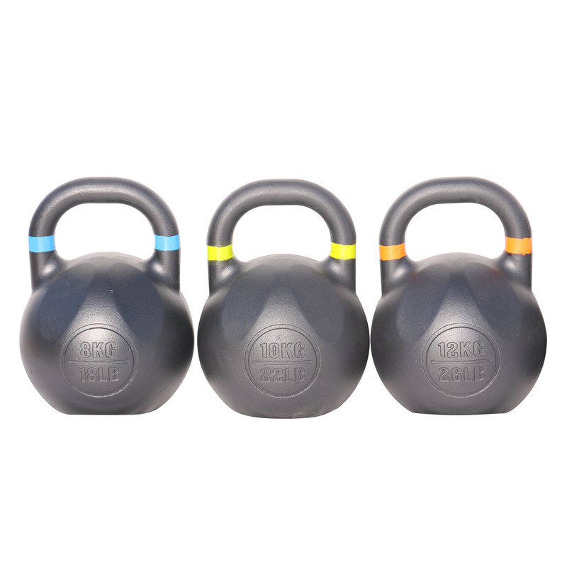 Fitness Gym Strength Custom Logo Cast Iron Powder Coated Adjustable Kettlebell 32kg