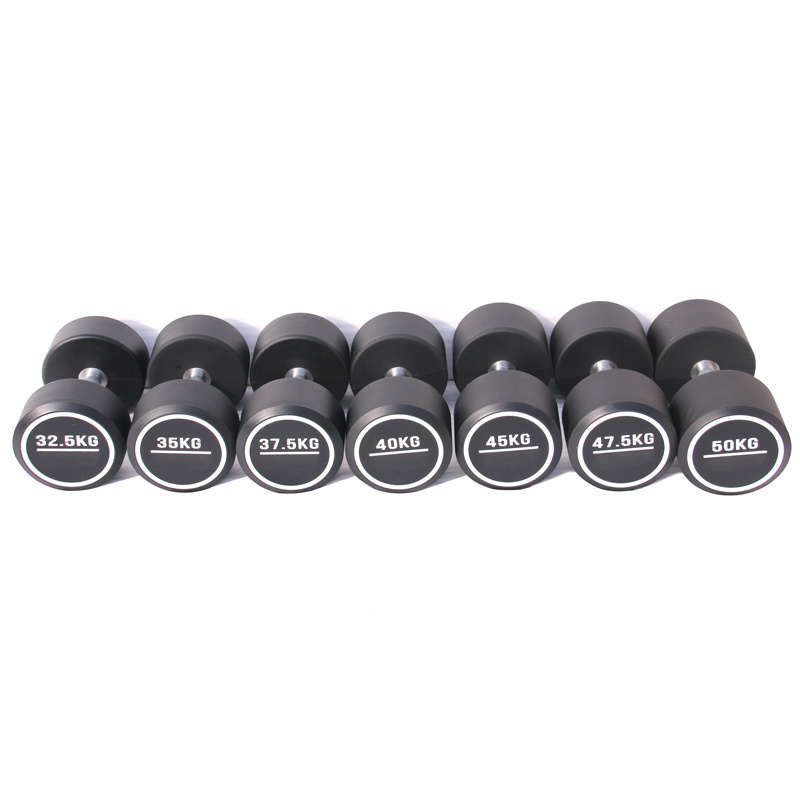 Wholesale Factory Price Fitness Equipment Handle Coated Round Head Commercial Gym Urethane Dumbbell