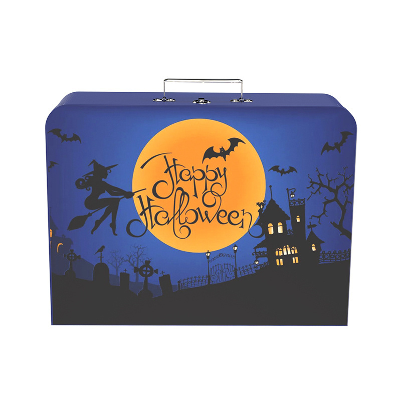 Biodegradable Luxury Halloween High Quality Paper Gift Box Custom Cardboard Suitcase With Handle