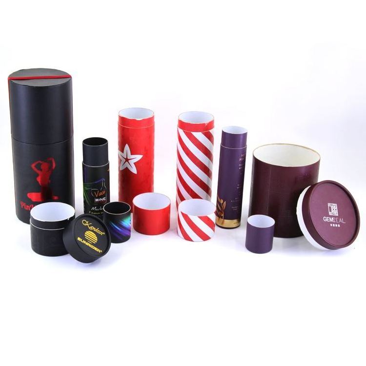 Custom Cylinder Round Cardboard paper lipgloss boxes 10mm Lip Balm Lipstick Tea Packaging Kraft Paper packaging Tube