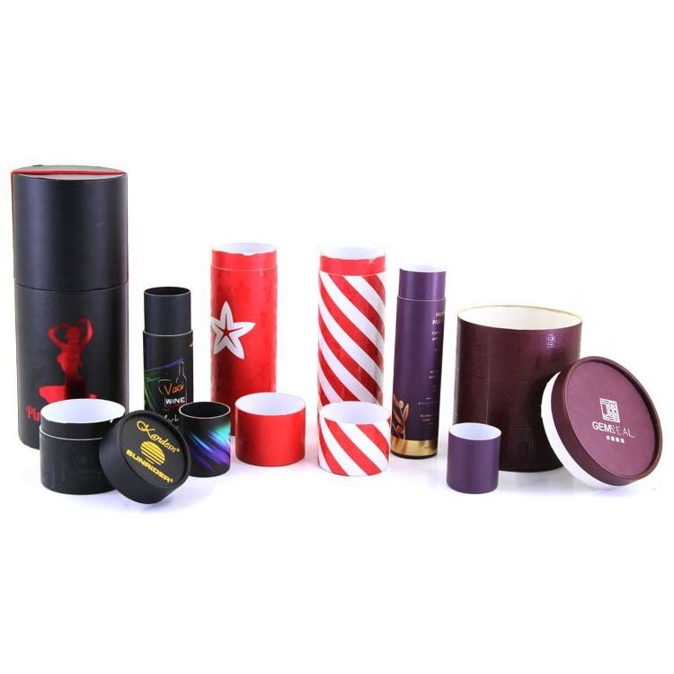 Custom Cylinder Round Cardboard paper lipgloss boxes 10mm Lip Balm Lipstick Tea Packaging Kraft Paper packaging Tube