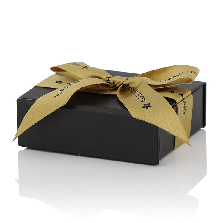 Custom cardboard boxes with yellow Ribbon black Cardboard Paper Packaging Gift Box