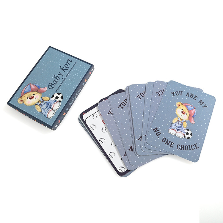 Personalized High Quality Carta Da Gioco Paper Flash Card Game Educational Baby Milestone Cards For Kid