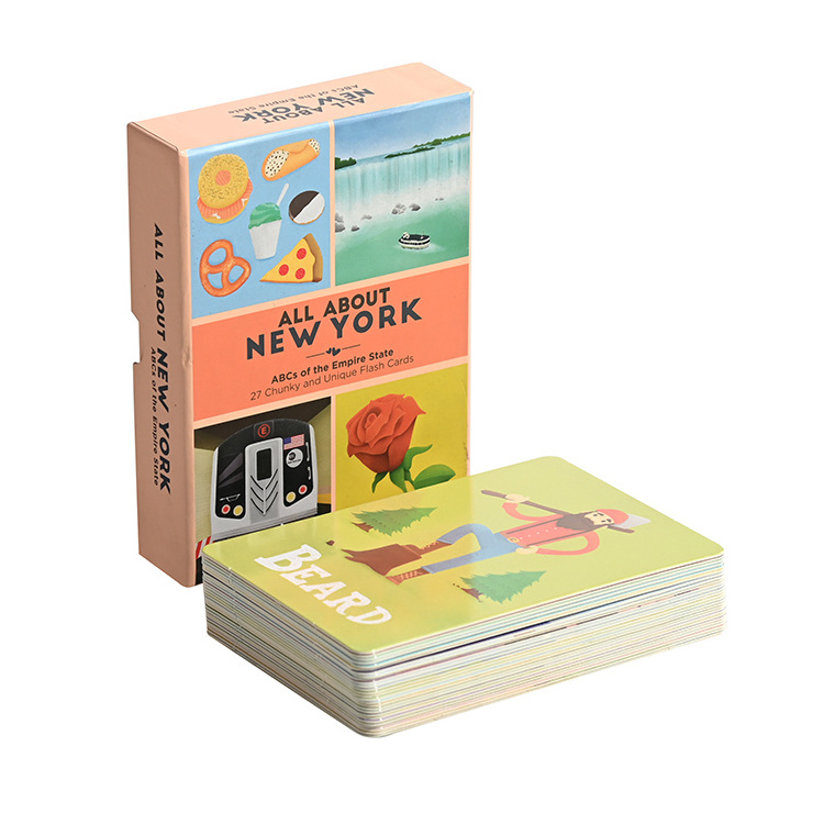 Study Waterproof Printing Flashcards Educational Kids Cognitive  Learning Card Game With Guidebook