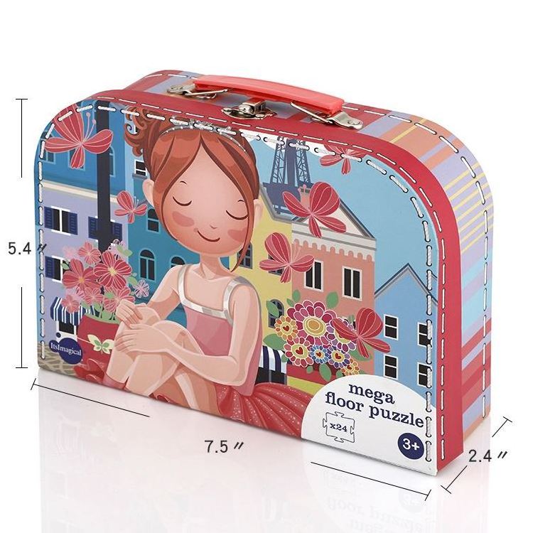 High quality key storage lock suitcase box red kids girl cute suitcase gift box