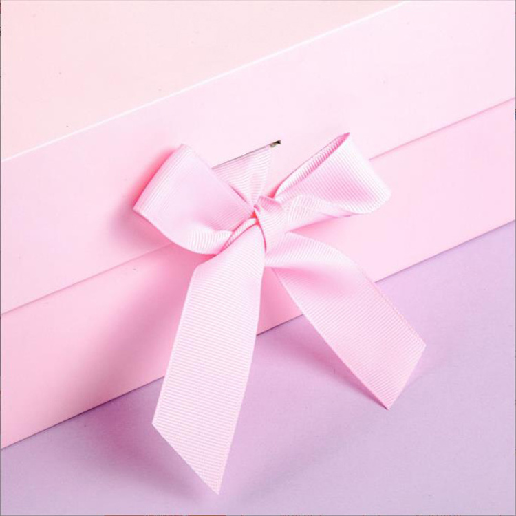 Custom wholesale pink folding packaging luxury magnetic closure gift box with ribbon