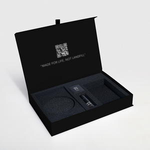 Custom Black With Lid And Foam Insert Luxury Skincare Magnetic Gift Box For Cosmetic Packaging