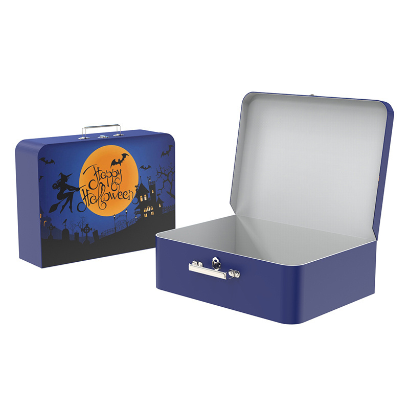 Biodegradable Luxury Halloween High Quality Paper Gift Box Custom Cardboard Suitcase With Handle