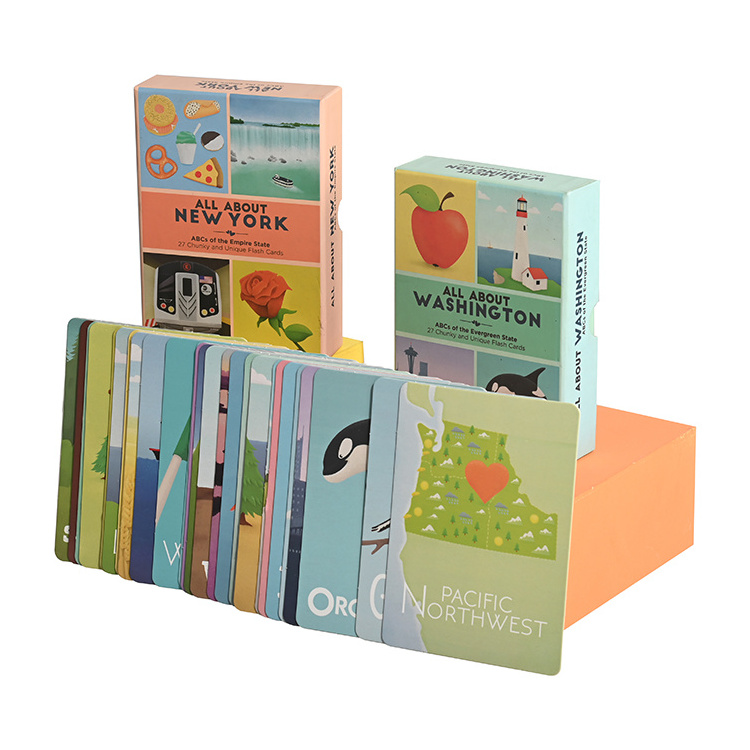 Study Waterproof Printing Flashcards Educational Kids Cognitive  Learning Card Game With Guidebook