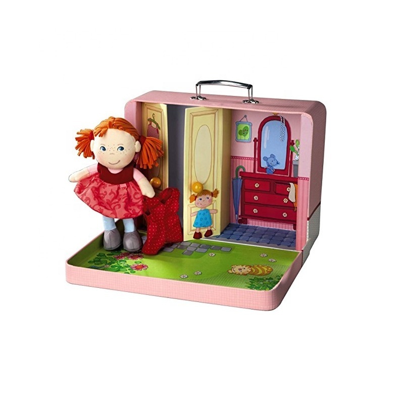 Mache Promotional Children Kids Paper Pink Cardboard Suitcase