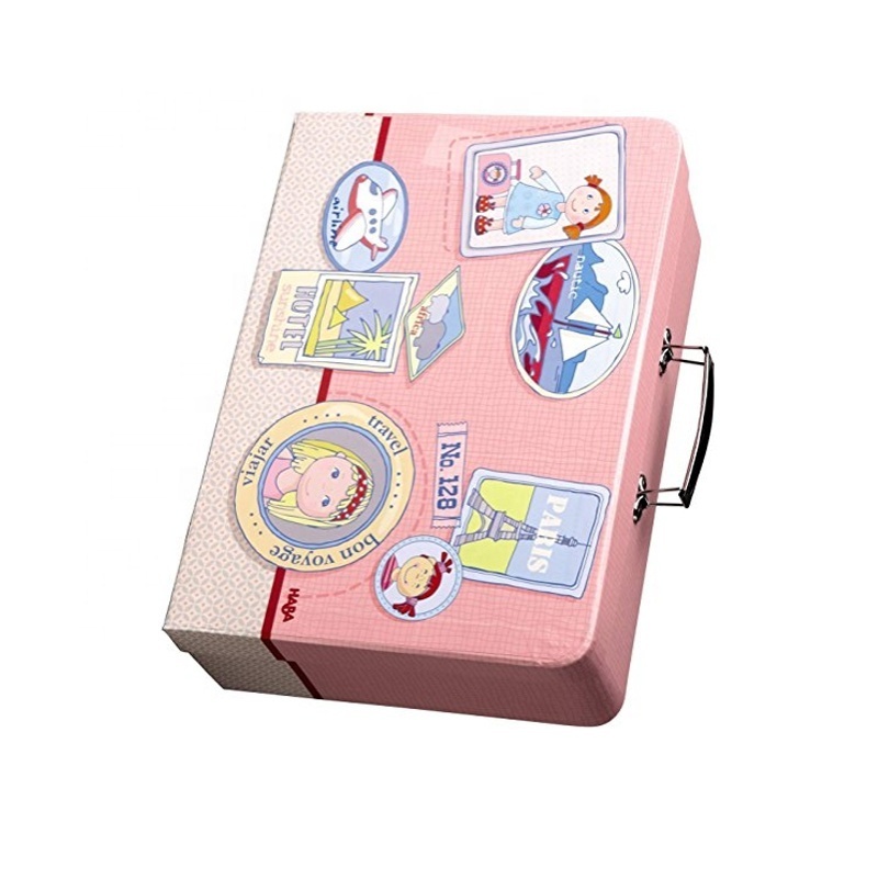 Mache Promotional Children Kids Paper Pink Cardboard Suitcase