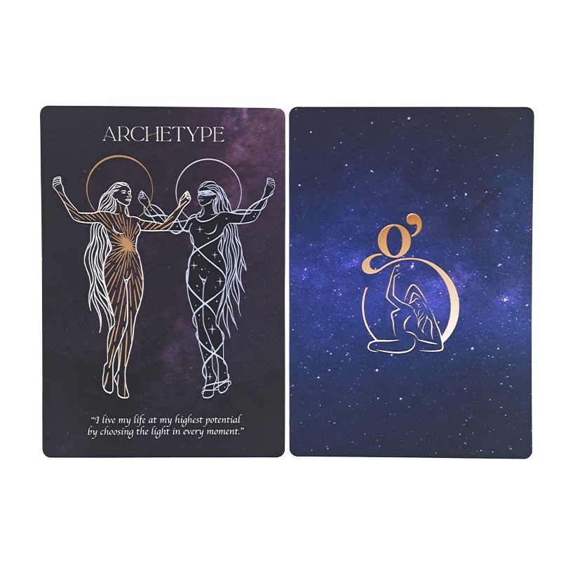 Custom Tarot Cards deck with Guidebook Tarot Cards Gold Foil Affirmation Cards