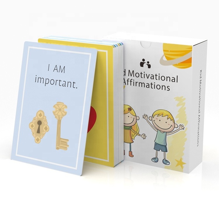 Wholesale Custom Affirmation Cards Motivational Self Care Mental Health Cards OEM Printing Kid Affirmation Cards