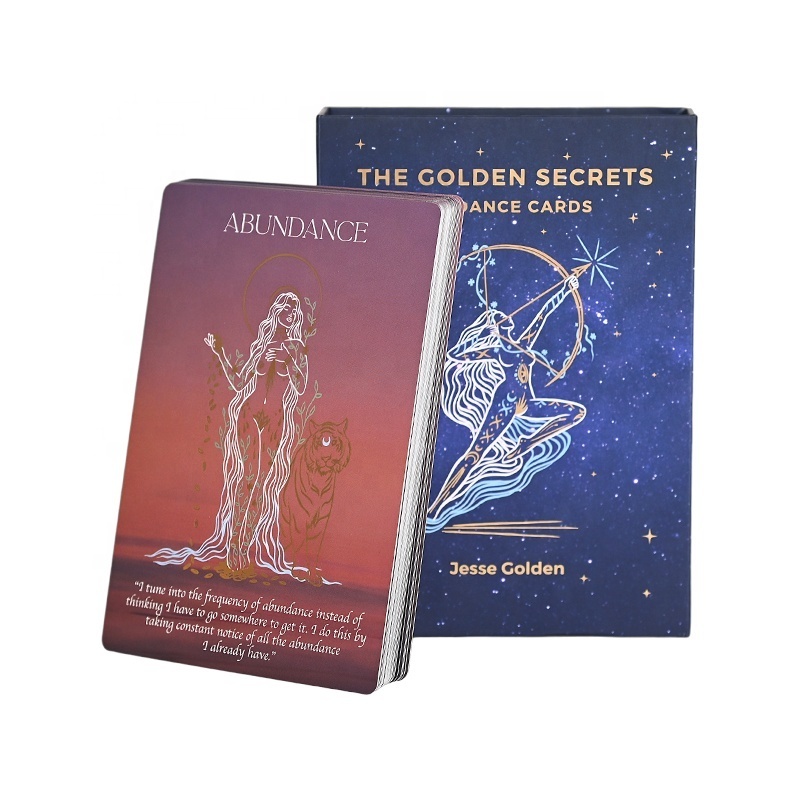 Custom Tarot Cards deck with Guidebook Tarot Cards Gold Foil Affirmation Cards