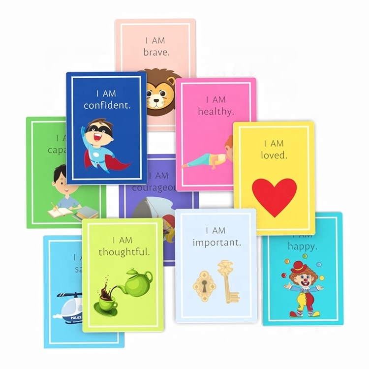 Wholesale Custom Affirmation Cards Motivational Self Care Mental Health Cards OEM Printing Kid Affirmation Cards