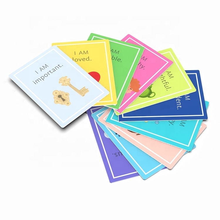 Wholesale Custom Affirmation Cards Motivational Self Care Mental Health Cards OEM Printing Kid Affirmation Cards