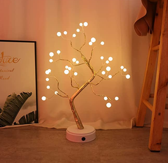 Battery USB 36 Pearl Indoor Night Light Holiday Lighting Tabletop LED Tree Lamp Led Shimmer Tree Light