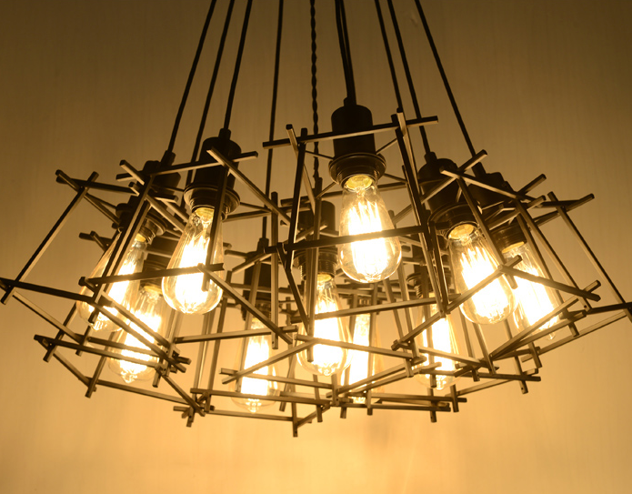 Vintage Industrial Metal Cage Loft Ceiling Lamp Edison Pendant Lights Fixtures