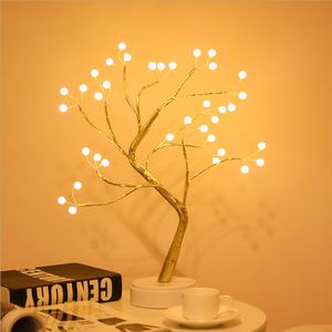 Battery USB 36 Pearl Indoor Night Light Holiday Lighting Tabletop LED Tree Lamp Led Shimmer Tree Light