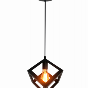 Industry Cafe Bar vintage cube suspended lamp fixture e27 black retro pendant light