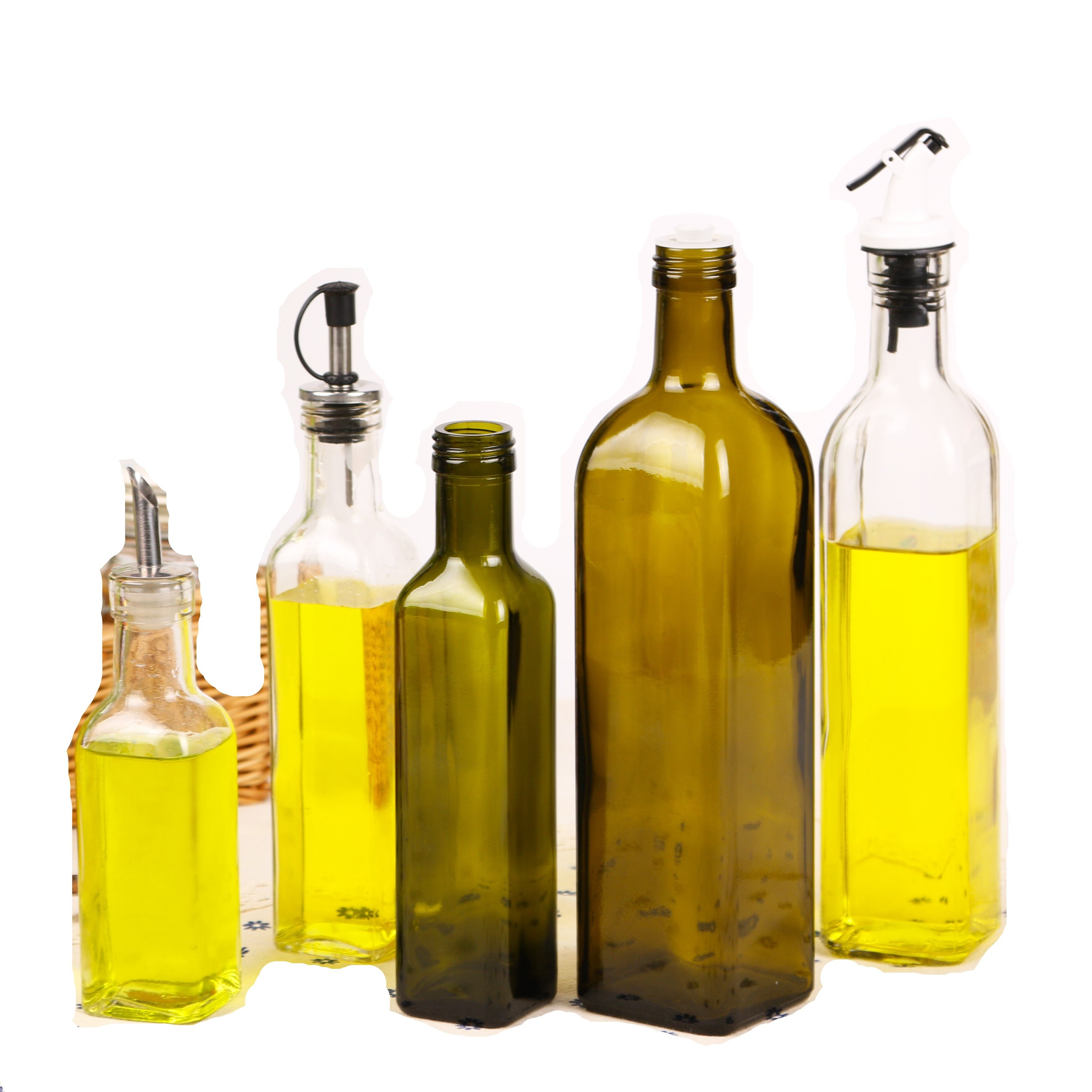 bouteille en verre d huile de cuisson, Wholesale olive oil bottle with lid for cooking