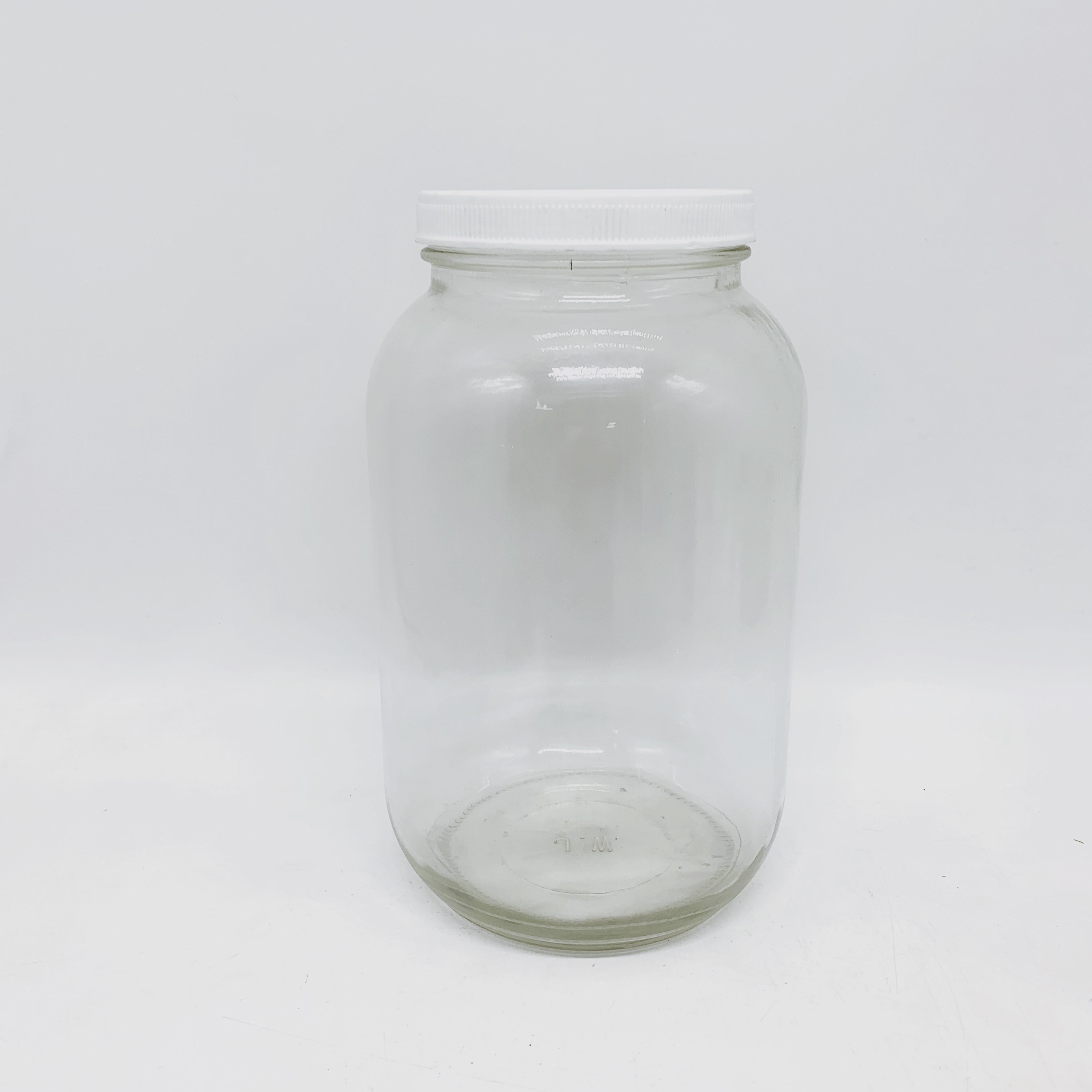 Hot Sale 1 gallon 4L large round glass storage jar pickle glass jar with plastic lid