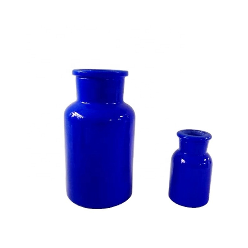 60ml 250ml 500ml Wholesale Glass Apothecary Jars Amber Milk White Blue For Reagent