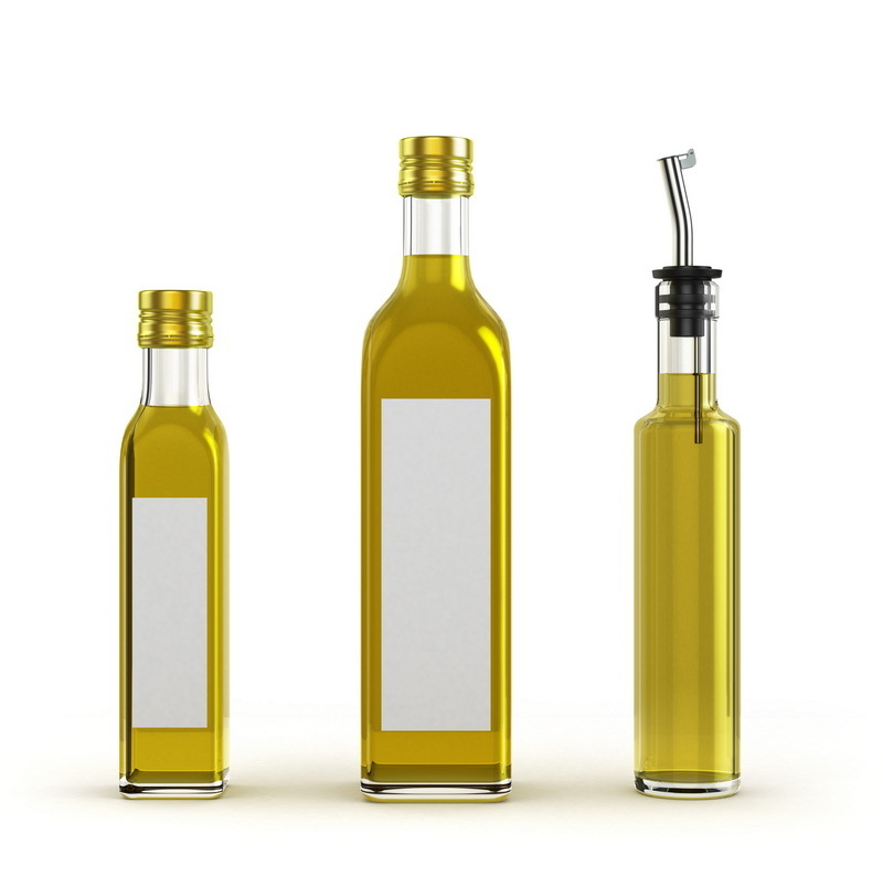 Manufacturer Supply Glass Bottle Square Green Olive Oil Bottle 500 ml 1000ml With Matching Lid