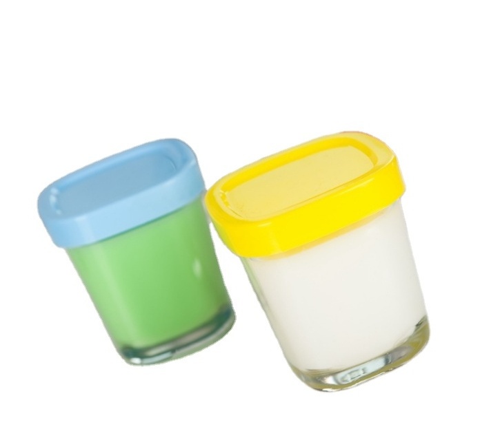 New Design Square Round Shape 50ML-200ML Glass Pots For Jelly Pudding Jar Food Grade Yogurt Bottle