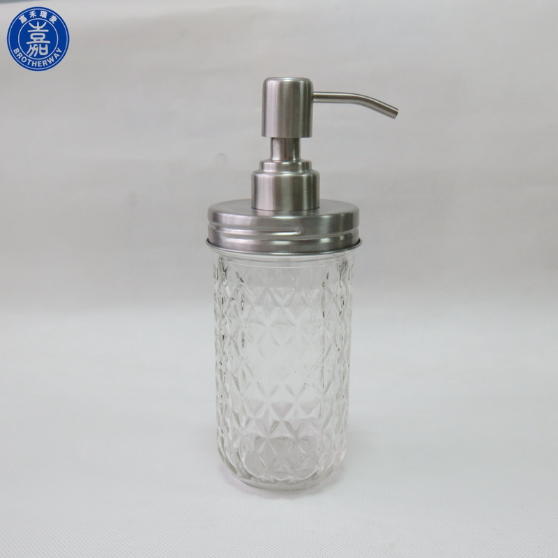 Stainless steel foaming liquid soap dispenser pump for mason jar