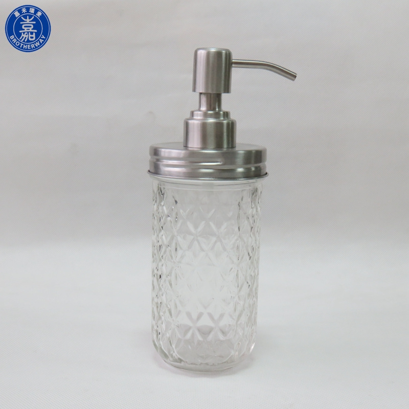 Stainless steel foaming liquid soap dispenser pump for mason jar