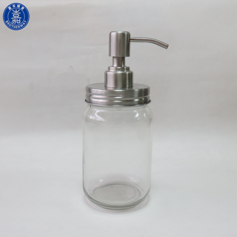 Stainless steel foaming liquid soap dispenser pump for mason jar