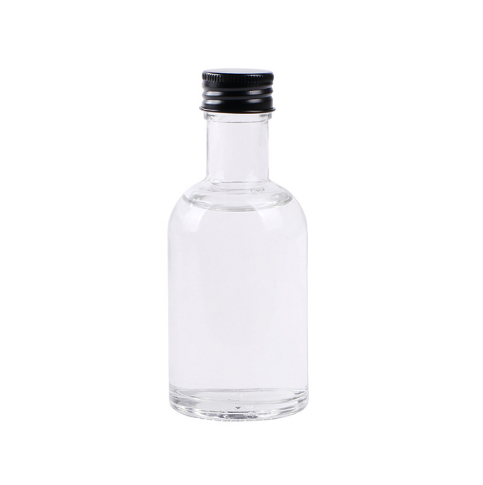 Stocks Empty 50ML Mini Liquor Spirit Glass Bottle With Aluminum Lid