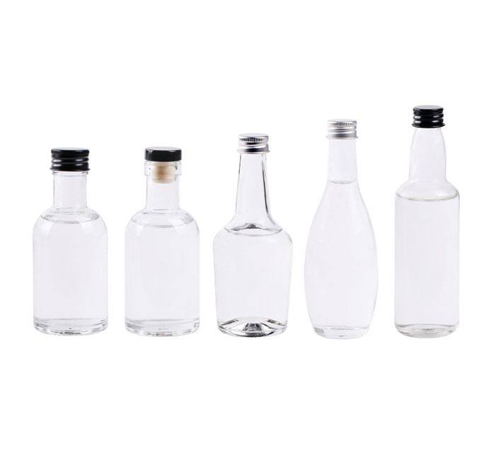 Stocks Empty 50ML Mini Liquor Spirit Glass Bottle With Aluminum Lid