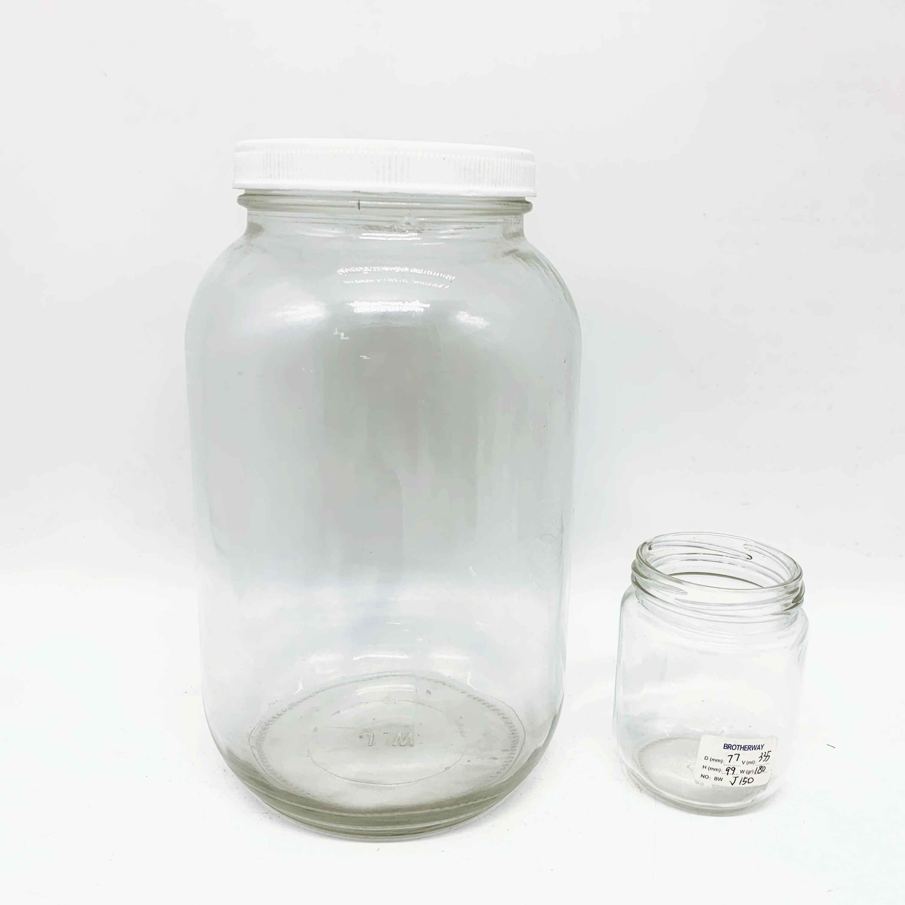 Hot Sale 1 gallon 4L large round glass storage jar pickle glass jar with plastic lid