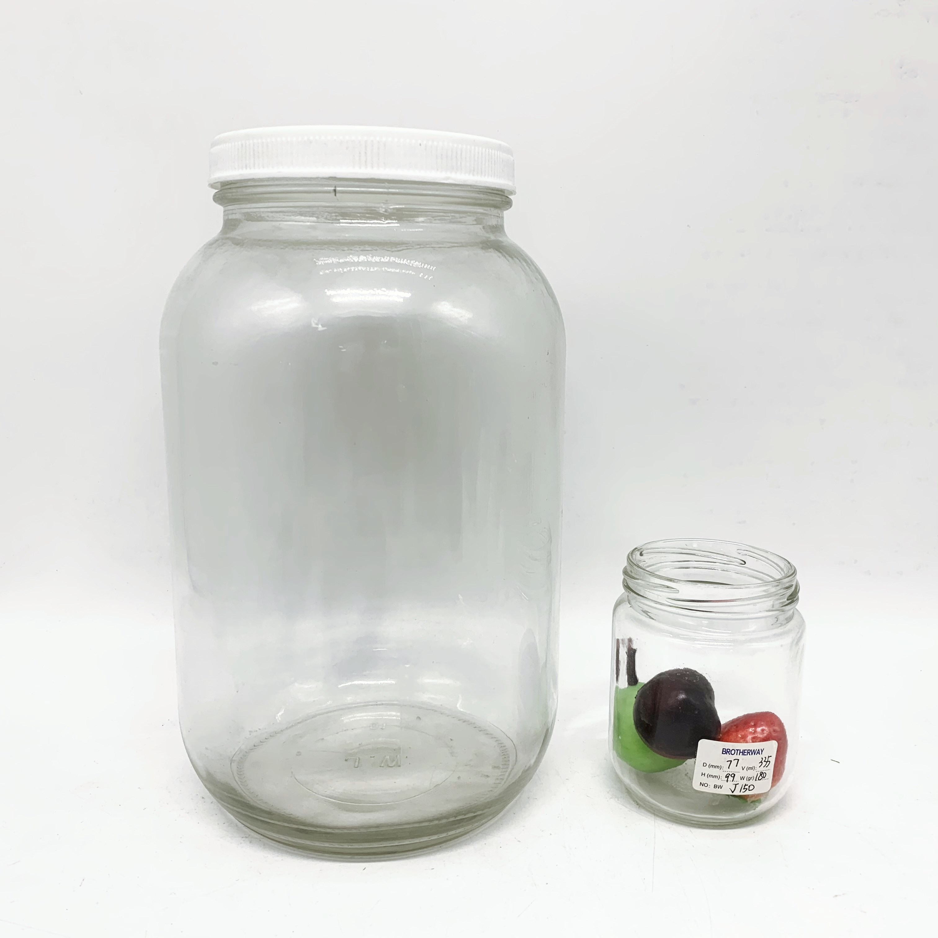 Hot Sale 1 gallon 4L large round glass storage jar pickle glass jar with plastic lid