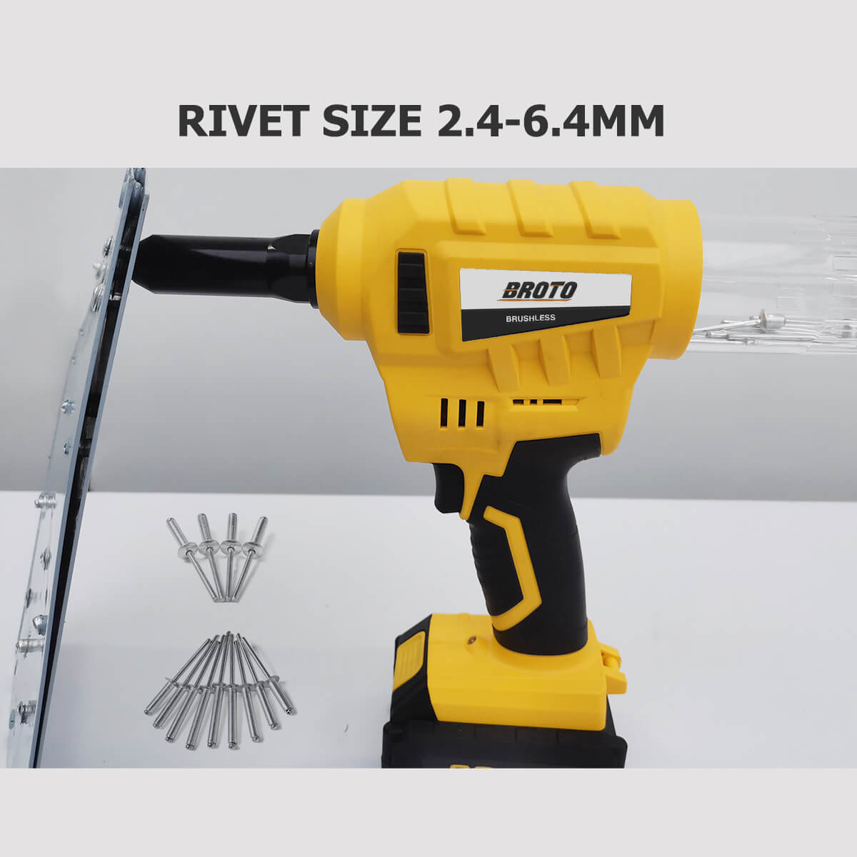 Sturdy Industrial Hand Solid Stainless Steel Nut Rivet Gun Riveter Tools Blind Battery Powered Cordless Rivet Gun Electric