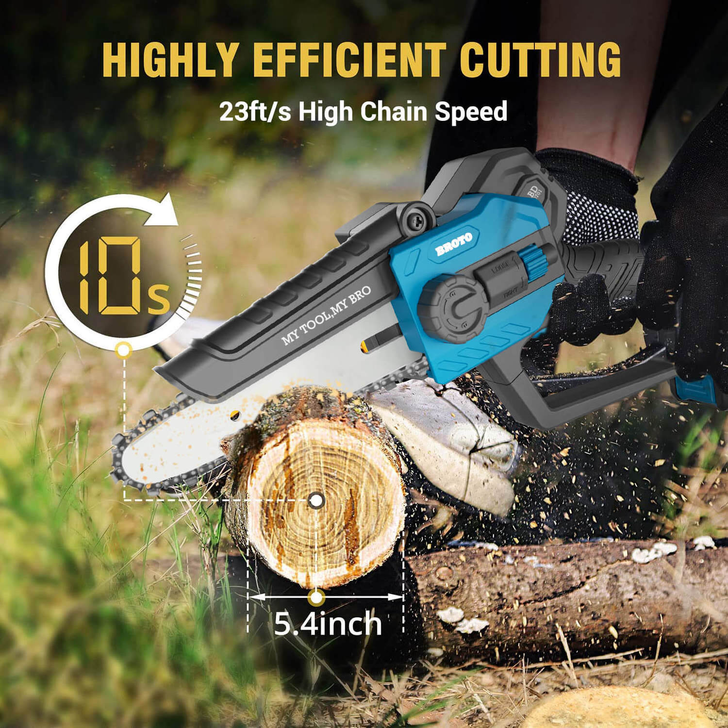 6 Inch Mini Electric Chainsaw Battery Powered Lithium Brushless Hand Pruning Cordless Chain Saw Rechargeable