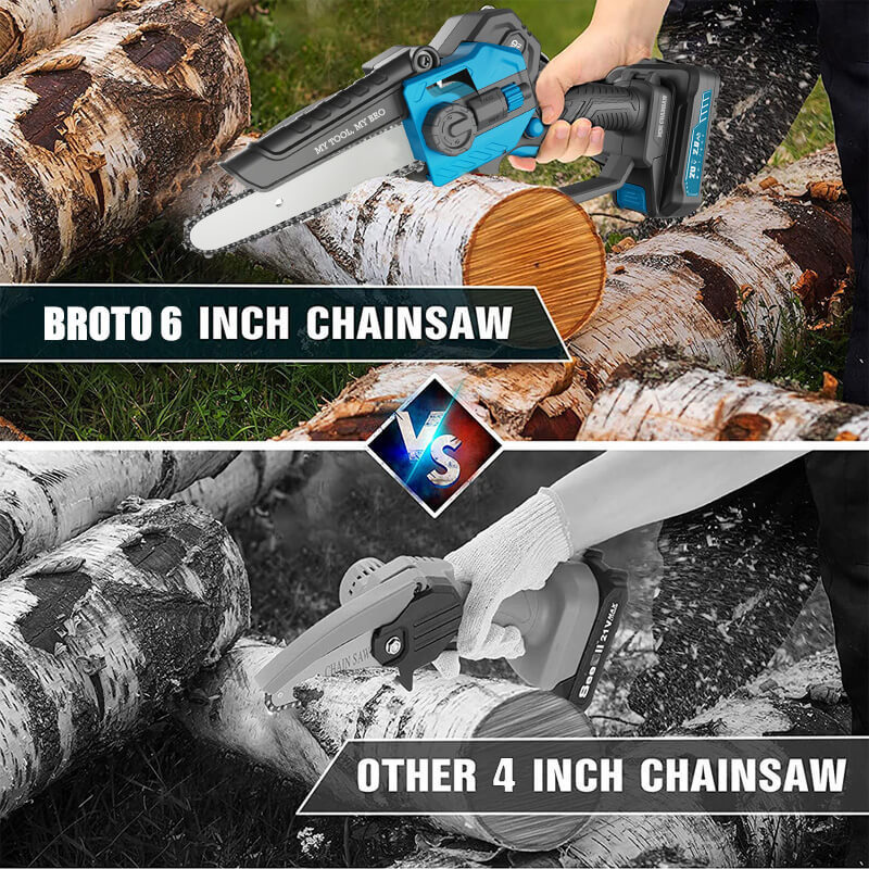 6 Inch Mini Electric Chainsaw Battery Powered Lithium Brushless Hand Pruning Cordless Chain Saw Rechargeable