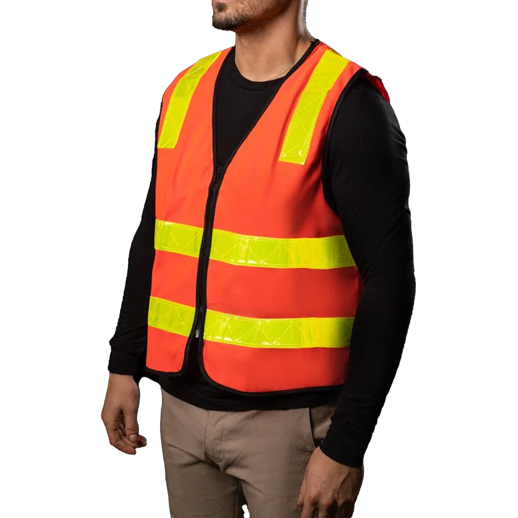 Construction Work Road Away Safety Reflective Uniform Best Selling High Quality Zipper Closer Safety Vests With Pockets