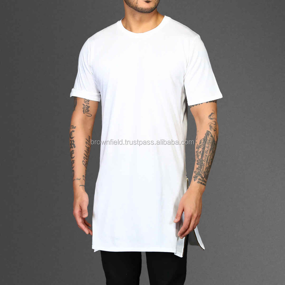 The Basic Long Tail Tee Round Neck Plain T Shirt